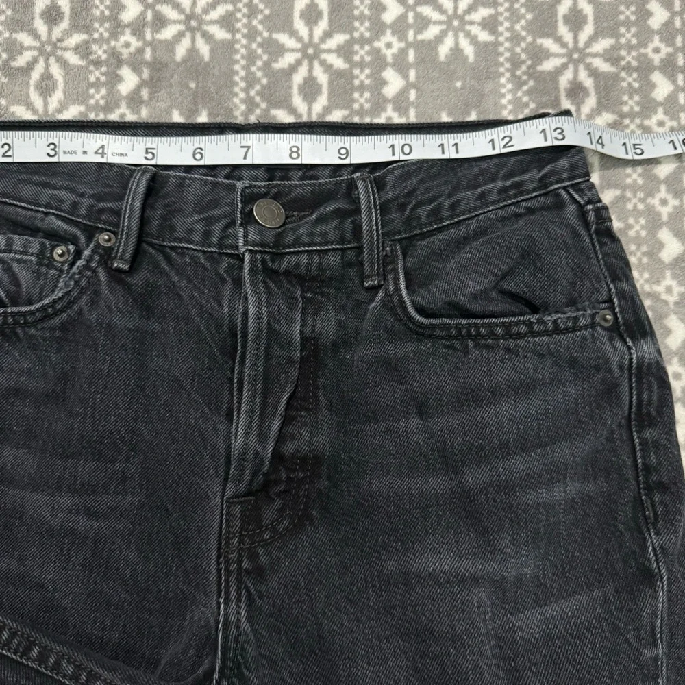 GRLFRND Karolina‎ Skinny High Rise In Hold Up Black Button Fly Raw Hem Size 25
